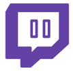 das lilafarbene Twitch Logo vor weißem Hintergrund Twitch Logo